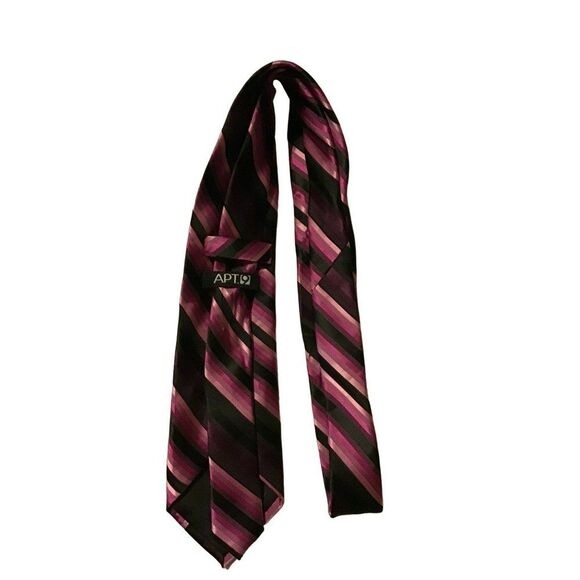 5/$10 APT. 9 Purple Black Silk Tie 59 inch NWOT - Picture 2 of 4